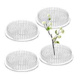 Ikebana Kenzan, Smavles 4 Pieces Flower Hedgehog Transparent Flower Arrangement Plastic Flowers Frog Round Flower Stake Hedgehog Fixed Tools Pin Holder Flower Decoration Pin Flowers Accessories