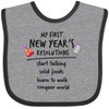 inktastic My First New Year's Resolutions Baby Bib Heather and