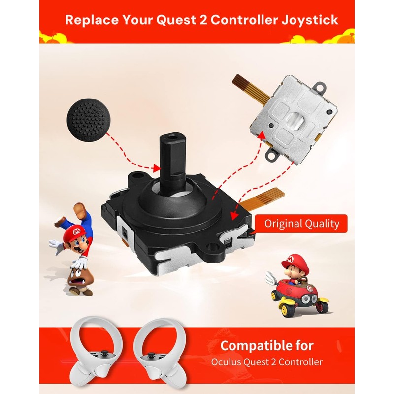 Joystick Replacement Kit for Oculus Quest 2/3 Controller, Repair Kit
