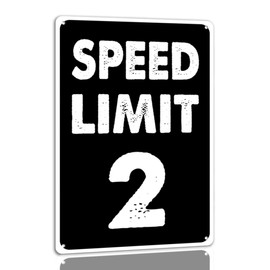 Speed Limit 2 Mph Tin Sign Warning Traffic Road Street Metal Tin Sign Indoor/Outdoor Use Garage Bar Man Cave Wall Decor 8x12 Inch