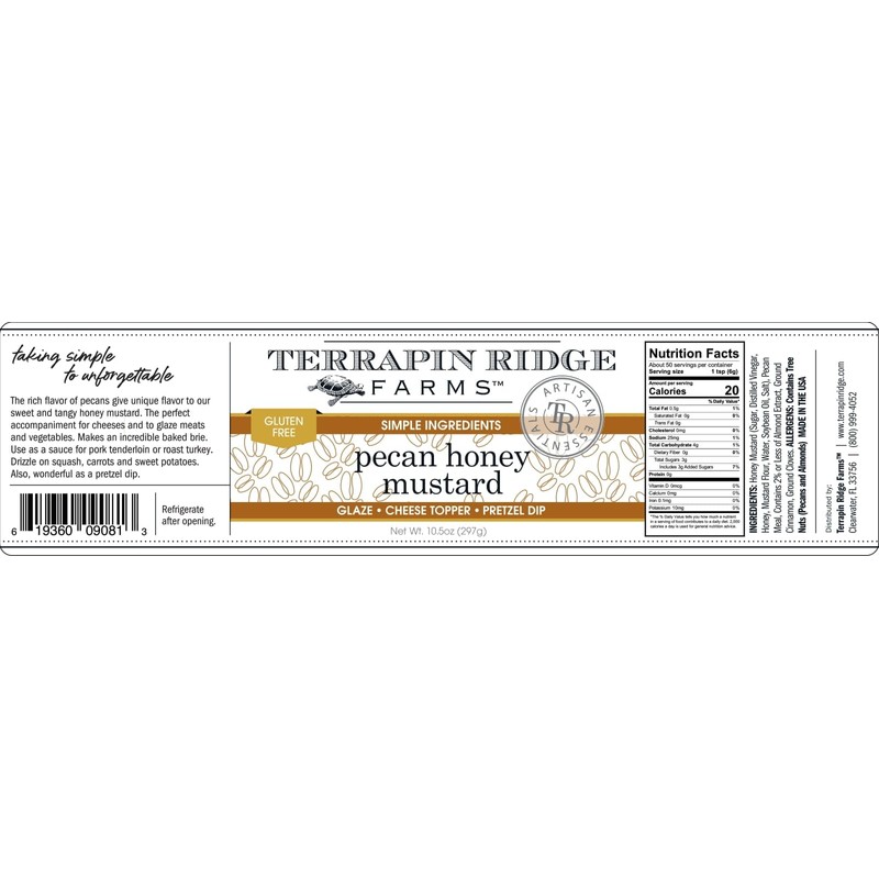 Terrapin Ridge Farms Pecan Honey Mustard – Two 10.5 Ounce