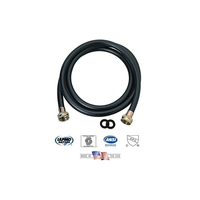 Washing Machine Hose Black Rubber, 5 Foot, Made in the
