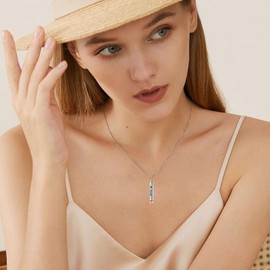 Teioa Be Kind Of A B Necklace for Women - Sterling Silver Hidden Message Necklace Friendship Pendant Gift for Sorority Sisters (Silver & 18K Gold)