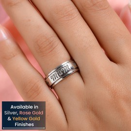 TJC Silver Stackable Ring for Women Size V with Shinny 925 Sterling Stamped High Gloss Plain Solid Partyware