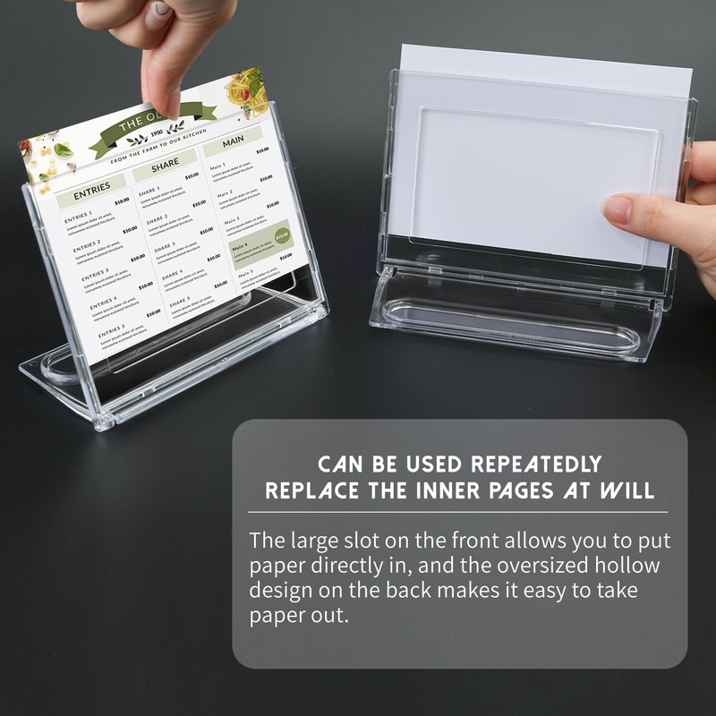 AetJxixee 10 Pack 4x6 Inch Sign Holder Horizontal, Double-Sided Usage