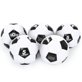Aoneky Adult 5-Pack Size 5 Traditional Soccer Ball - Ships Deflated, Pump Included