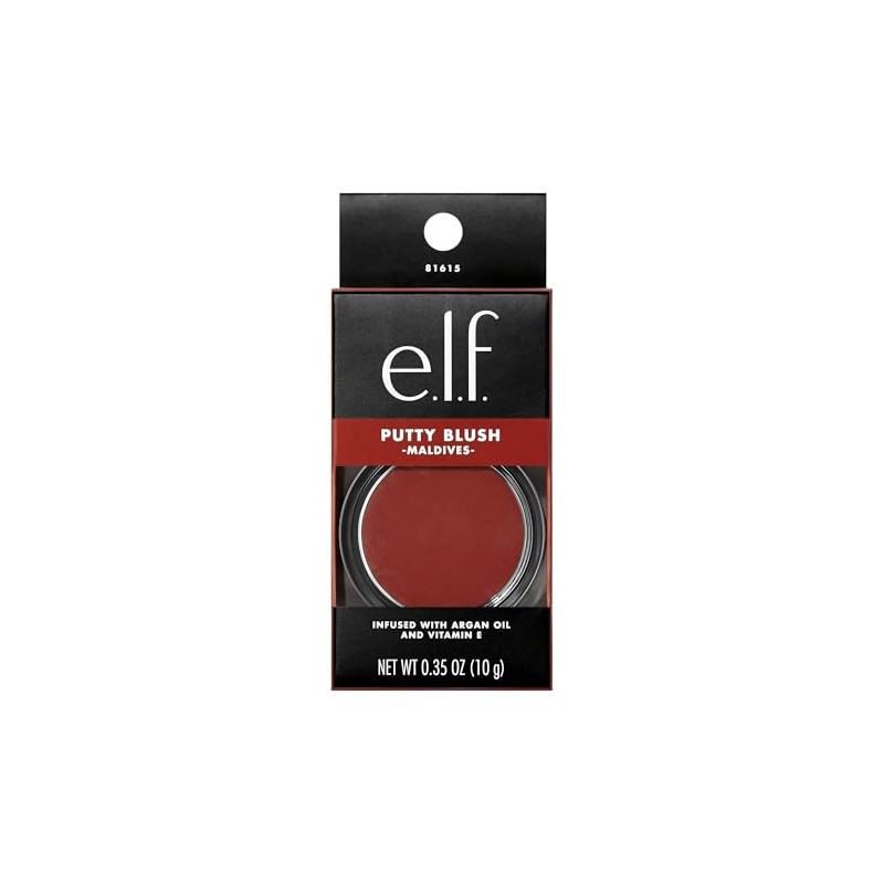 e.l.f. Putty Blush, Creamy Ultra Pigmented Formula, Infused with Argan
