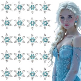 20 Pcs Mini Snowflake Hair Clips Sparkly Rhinestone Crystal Decorative Hair Pins Christmas Hair Barrettes Accessories for Women Girls Bridal Princess Winter Xmas Wedding Party (Light Blue)