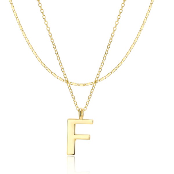 Mytys 18K Gold Plated Initial Necklace for Women Lobster Clasp