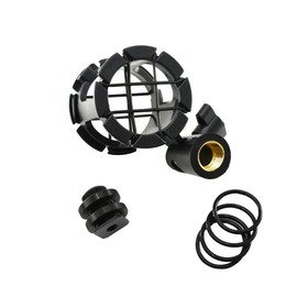 AORO Microphone Shock Mount Microphone Holder for Camera Shoes and Bonpole, Anti-Vibration, Adjustable Angle, with Shoe Mount with Microphone Shock DSLR