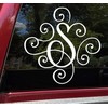 Matte Black - Scroll Monogram Initial 5" x 5" Vinyl