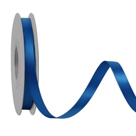 LaRibbons 3/8 Inch 50 Yard Double Faced Satin Ribbon,Royal Blue Small Satin Craft Fabric Ribbon for Gift Wrapping Floral Bouquets Wedding Party Decoration