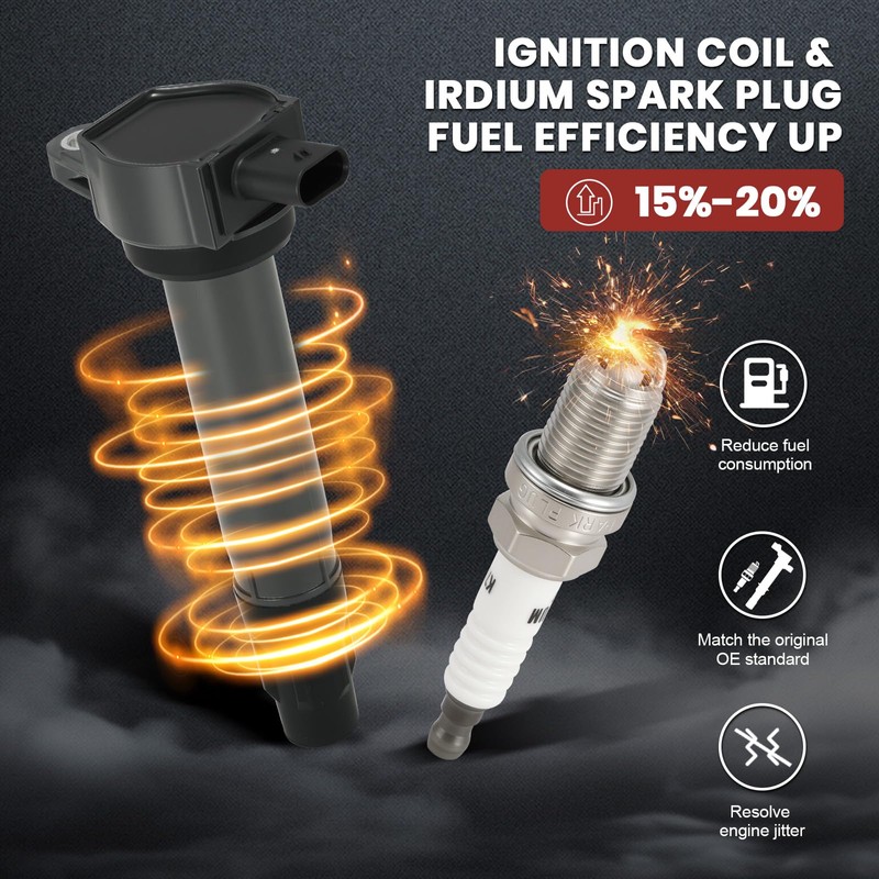 UF557 Ignition Coil Pack and Iridium Spark Plugs Set of