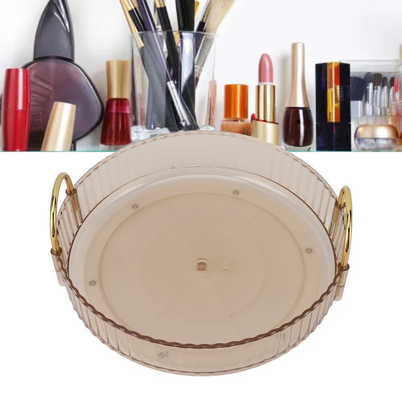 Round Storage Tray 360 Degree Rotating Waterproof Clear Desktop Organizer