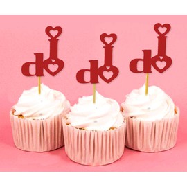 Darling Souvenir, Wedding I Do Cupcake Toppers, Party Dessert Decorations - Pack Of 20