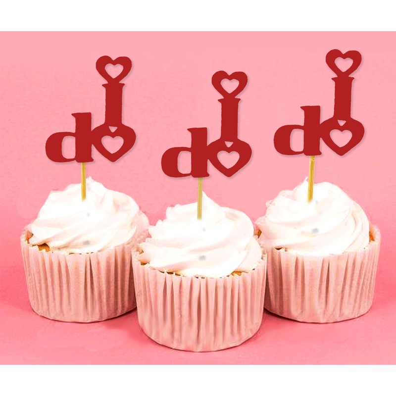 Darling Souvenir, Wedding I Do Cupcake Toppers, Party Dessert Decorations