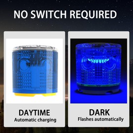 QXMH Warning Light: Bright Solar Emergency Strobe Warning Light, Strong Magnetic Base Flashing Lamp, Waterproof LED Safety Outdoor (Blue)