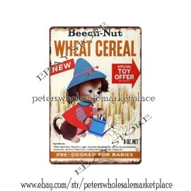 Beech-Nut Wheat Cereal1960s cute dog metal tin sign home and wall decor