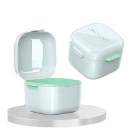 youfo Denture Case, Mouthpiece Case, Retainer Case, Stylish, Partial Denture Cleaning Case, Antibacterial, Heat Resistant Up to 212°F (100°C), White