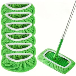BellaBlend 6 Pack Reusable Microfibre Mop Pads – Universal Mop Pads for Dry and Wet Cleaning, Compatible with Standard Mops, Ideal for Hard Floors like Parquet, Tiles and Laminate