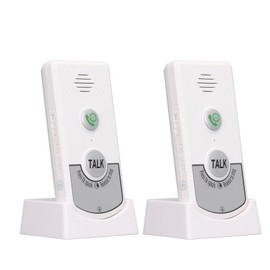 Voice Intercom Doorbell 2 Way Communication Caregiver Pager Nurse Calling System Home Doorbell (White)