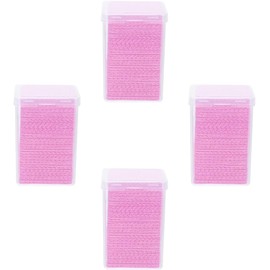 Housoutil Toallitas de Pegamento para Extensiones de Pestañas Color Rosa, 4 Cajas 800 Piezas de Tela No Tejida Portátil para Limpieza y Prevención de Obstrucción