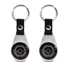 2 Pack Style Key Ring Compass | Keychain Military Magnetic Compass | Waterproof/Shockproof | Mini Metal Keychain Compass | Survival Gear Compass for Kids Hiking, Camping, Motoring, Outdoor