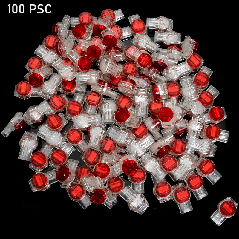 IDC Connector LUORNG 100PCS Red Clear Data Phone Wire Butt