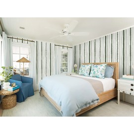 Timeet Peel and Stick Wallpaper Dark Green and White Contact Paper 17.3"×393.7" Line Stripe Wallpaper Removable Self Adhesive Wall Paper for Bedroom Bathroom Decor