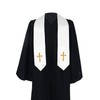 IvyRobes Adults' Traditional Choir Stole with Embroidery Cross 60" White