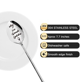 Funny Cute My Ice Cream Spoon Engraved Stainless Steel Spoon for Ice Cream Lovers, Best Friends Birthday Valentine Christmas Gift