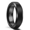 SHINYSO 6mm Mens Wedding Band Tungsten Carbide Ring Beveled Edges