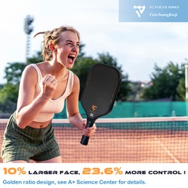 T700 Carbon Fiber Pickleball Paddles, Pickleball Set 16mm Pickle Ball Rackets with CMS Matte Surface Lightweight Honeycomb Core & Durable Edge Guard Protector Larger Sweet Spot