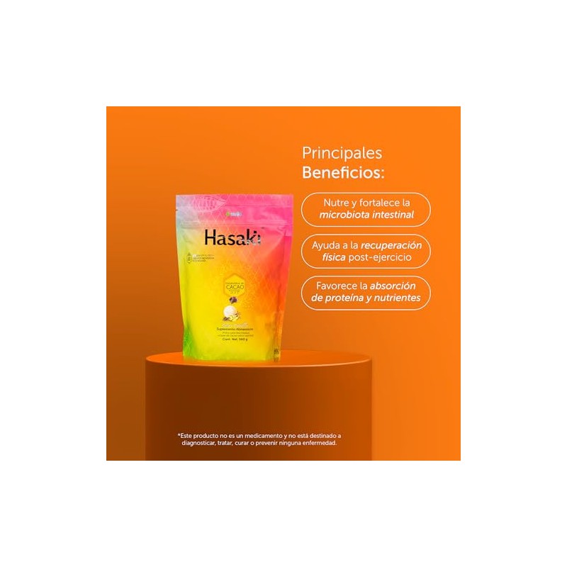 Hasaki Sanki Suplemento Alimenticio Postbióticos Cacao Proteína Probióticos Vitaminas Minerales