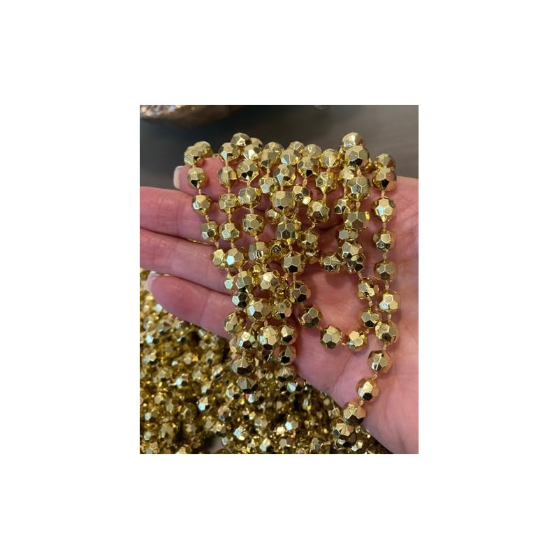 EliteKoopers 5MM Gold Sparkling Faceted Bead Disco Chain Garland for