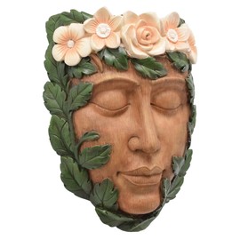 Arcadia Garden Products TF01 Willow Whimsical Face Planter, Outdoor Hugger, Woman Spirit Sculpture for Plants, Garden Art Decor, Birdfeeder, Hangs on Trees, Fences or Walls, Brown
