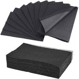 Black Dental Bibs, Pack of 125 Disposable Dental Bibs, 33 cm x 45 cm, Disposable Tattoo Bib, Sheet, 3 Layers, Waterproof Tattoo Mat, Tattoo Pads for Hospitals, Practices, Tattoo Studios