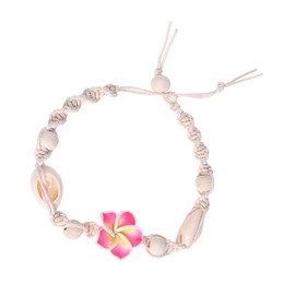 SHOWERORO Hawaiian Flower Shell Anklet Adjustable Ankle Bracelet Decorative Jewelry for Beach Party Wedding