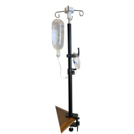 UISKOOPW Table IV Pole, Portable IV Poles for Travel, Foldable IV Pole Stand Portable Adjustable Pole Stand Feeding Tube Holder with 4 Hooks for Wheelchairs Beds Nursing Clinic Home Care Travel