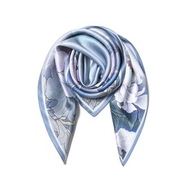 SHIROUYU 100% Mulberry Silk Scarf 35" Large Square Lightweight Scarf - Women's Silk Shawl -Silk Headband With Gift Packed