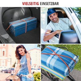 Walser Luggage Straps with Hooks, Tensioning Rubber Set 2 x 80 cm Yellow, 2 Tie Down Straps with Hooks, Luggage Strap, Tension Rope, Expander Set, Rubber Tensioner Green