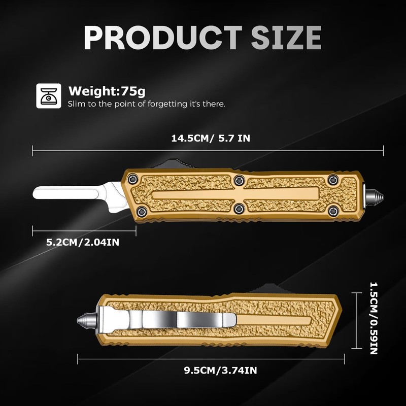 Utility Knife, All-Metal Manual Box Cutter with Quick-Change Stainless Steel