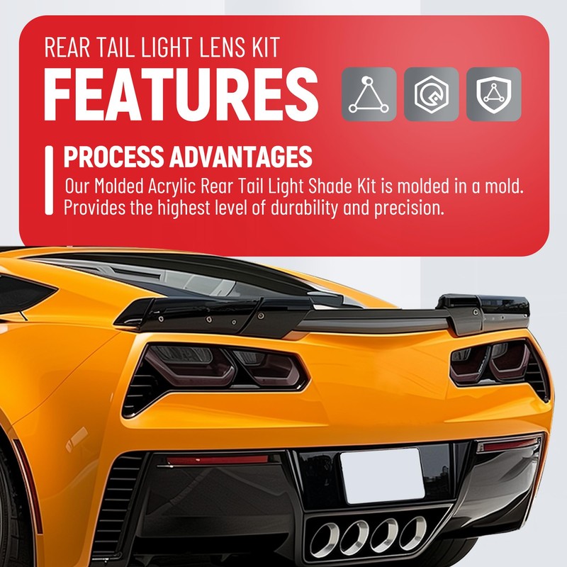 HECASA Rear Tail Light Lens Kit Molded Acrylic Compatible with