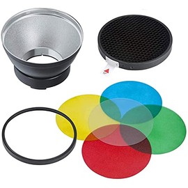 Godox AD-R14 Standard Reflector with Honeycomb and 5 Color Filters for Godox AD300Pro AD400Pro Outdoor Flash (Godox Mount)