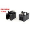 sourcing map 10 Pcs 90 Degree 6 Round Pin RJ12