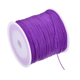 Rebower 0.8mm Nylon String for Bracelets, 109 Yard Nylon Satin String Cord Beading Thread [ for Jewelry Making Bracelet Necklaces DIY Craft] - Purple
