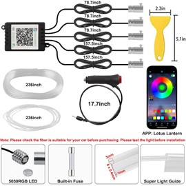 Acrylic Car LED Interior Lighting, RGB Ambient Lighting Car Strip (A)