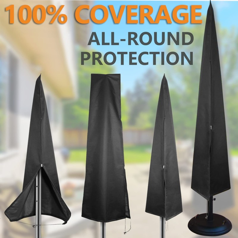 Petask Umbrella Covers,Patio Waterproof Market Parasol Covers with Zipper for