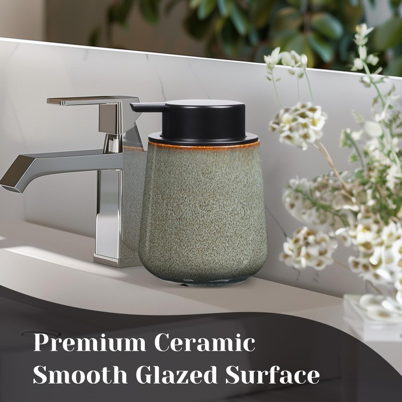INGOFIN Ceramic Lotion Dispenser - 12 oz Refillable Hand Soap