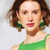 SLSF Bohemian Long Gold Round Disc Leather Fringe Dangle Drop
